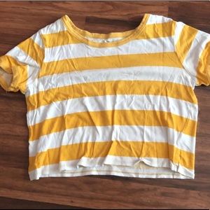 Pacsun Yellow and White Stripe Shirt